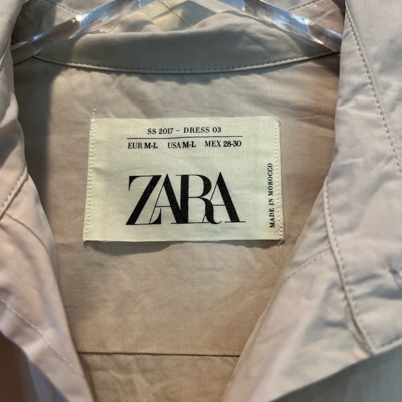 Zara SRPLS Limited Edition Beige Collared Wrap Embroidered Dress - Picture 3 of 4